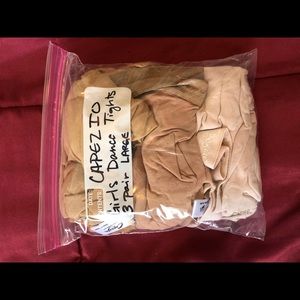 3 Pair Girls Capezio Dance Tights Large